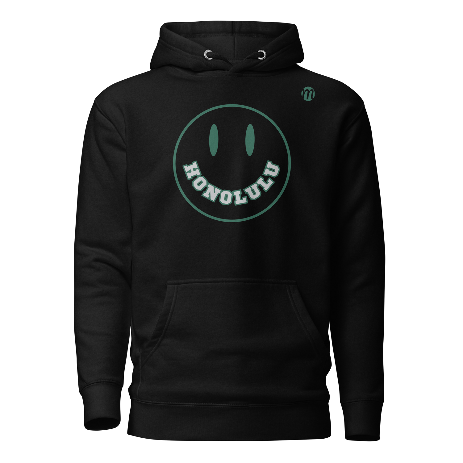 Honolulu Smiley Face Mulli USA Hoodie Black Front