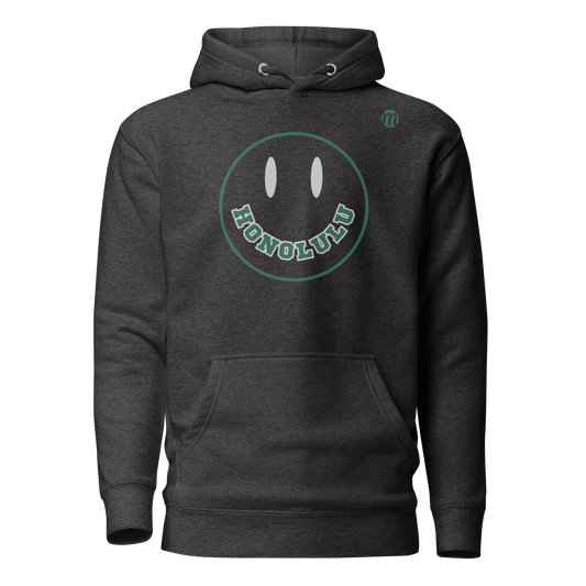 Honolulu Smiley Face Mulli USA Hoodie Charcoal Heather Front