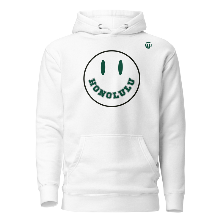 Honolulu Smiley Face Mulli USA Hoodie White Front