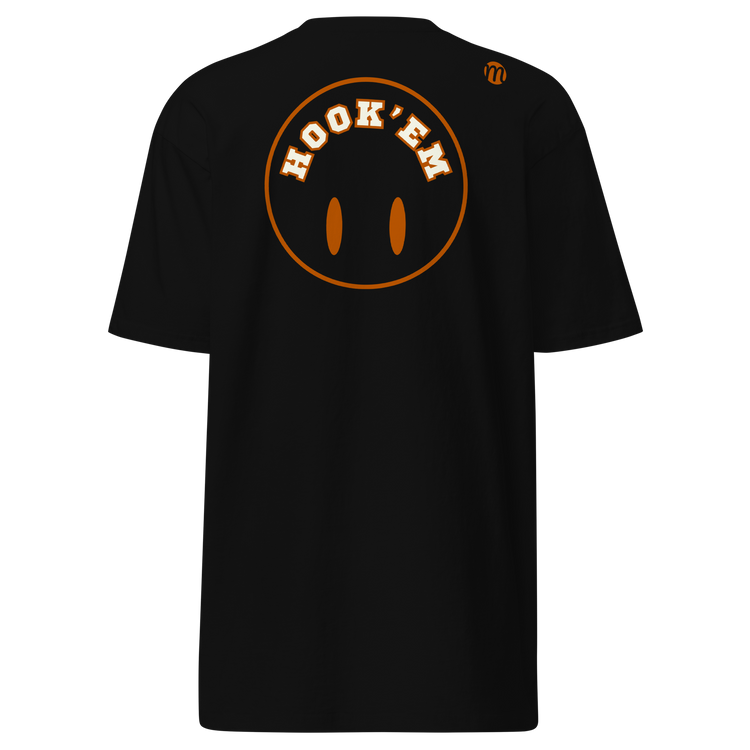 Hook'em Smiley Face Flipped Mulli USA T-shirt Black Back