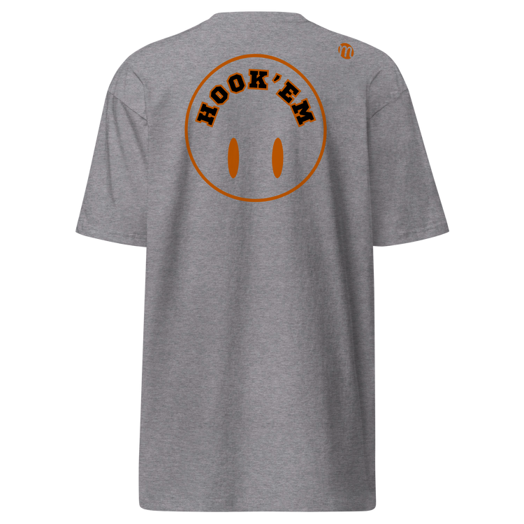 Hook'em Smiley Face Flipped Mulli USA T-shirt Carbon Grey Back