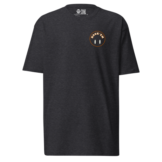 Hook'em Smiley Face Flipped Mulli USA T-shirt Charcoal Heather Front