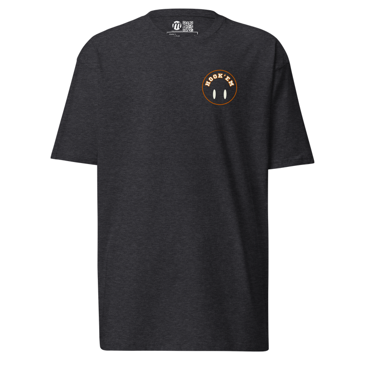 Hook'em Smiley Face Flipped Mulli USA T-shirt Charcoal Heather Front