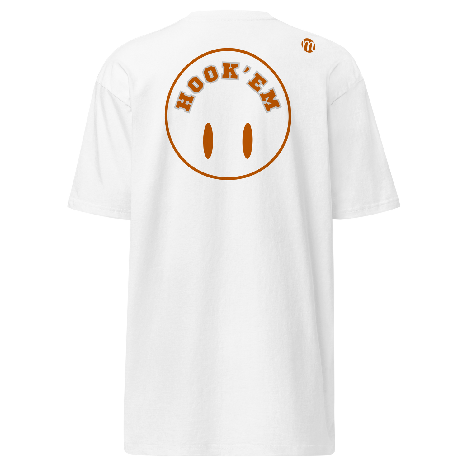 Hook'em Smiley Face Flipped Mulli USA T-shirt White Back