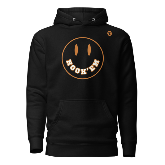 Hook'em Smiley Face Mulli USA Hoodie Black Front