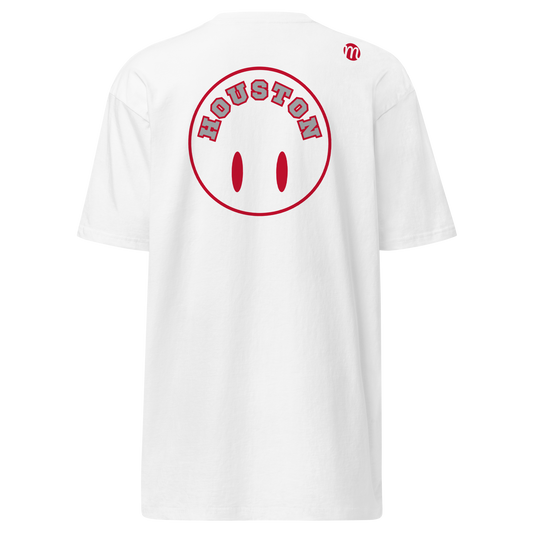 Houston Smiley Face Flipped Mulli USA Tee White Back