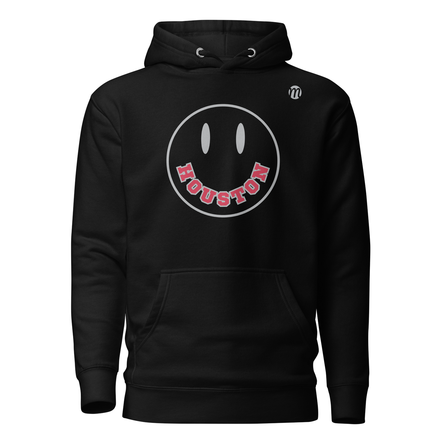 Houston Smiley Face Mulli USA Hoodie Black Front