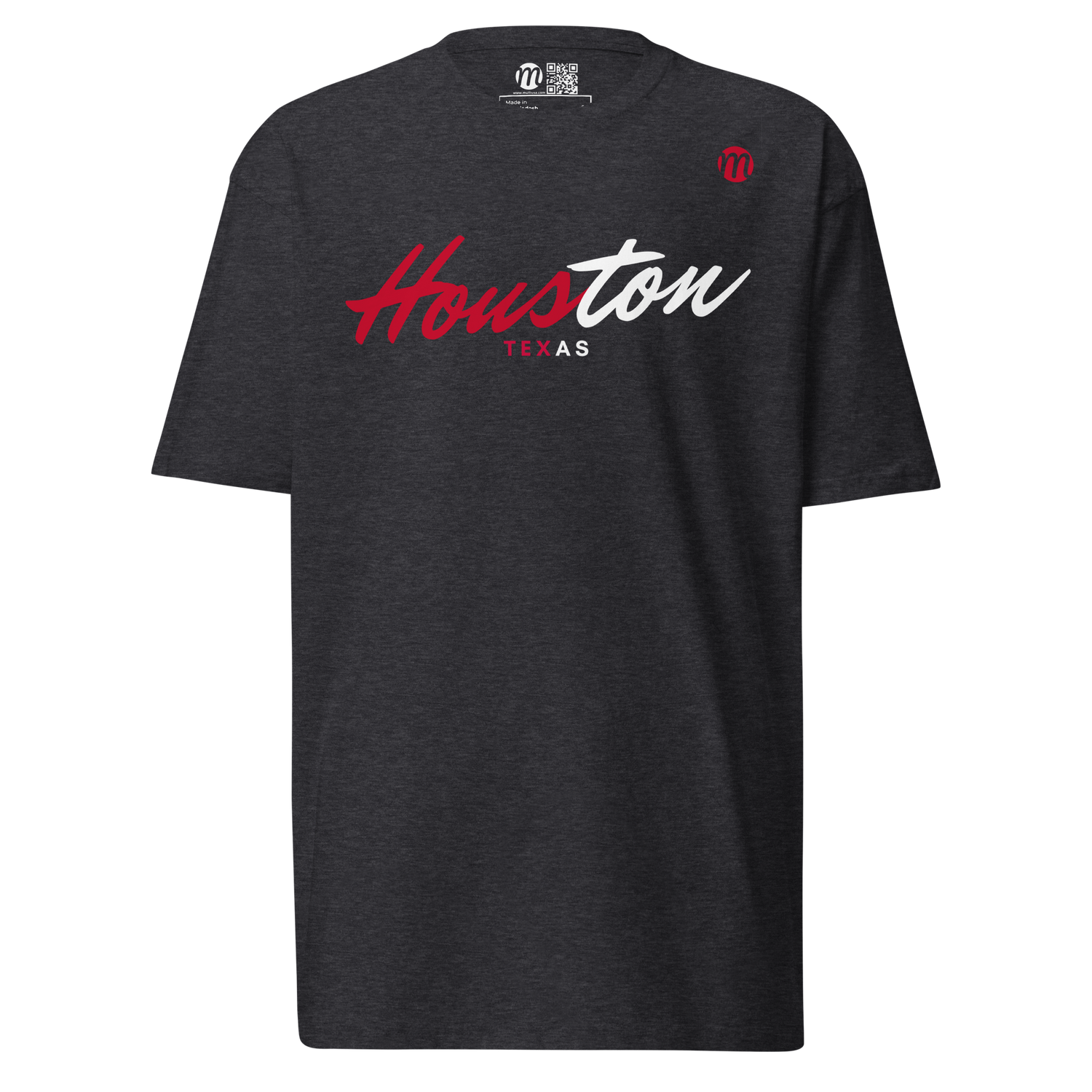 Houston Texas Mulli USA Tee Charcoal Heather Front