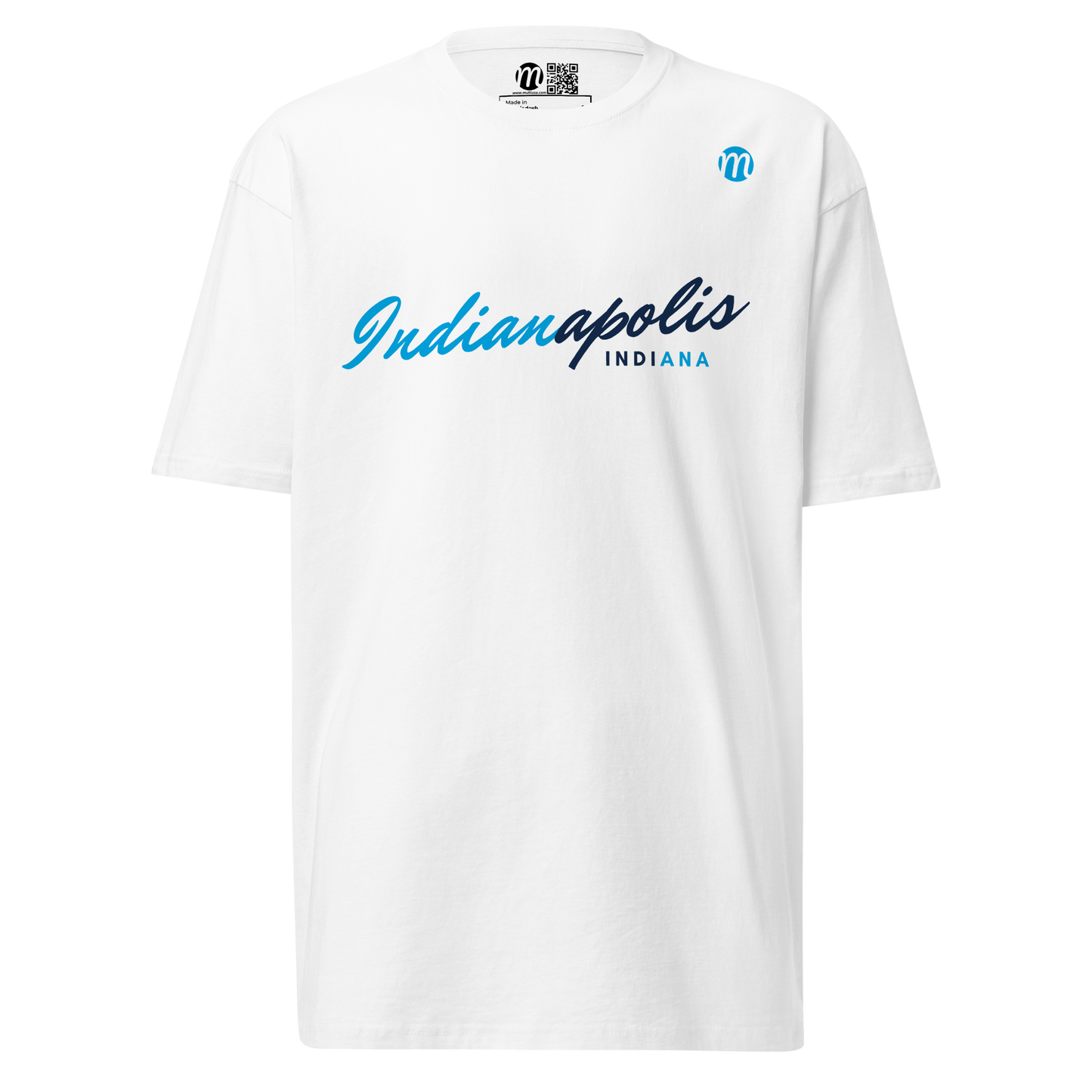 Indianapolis Indiana Mulli USA Tee White Front