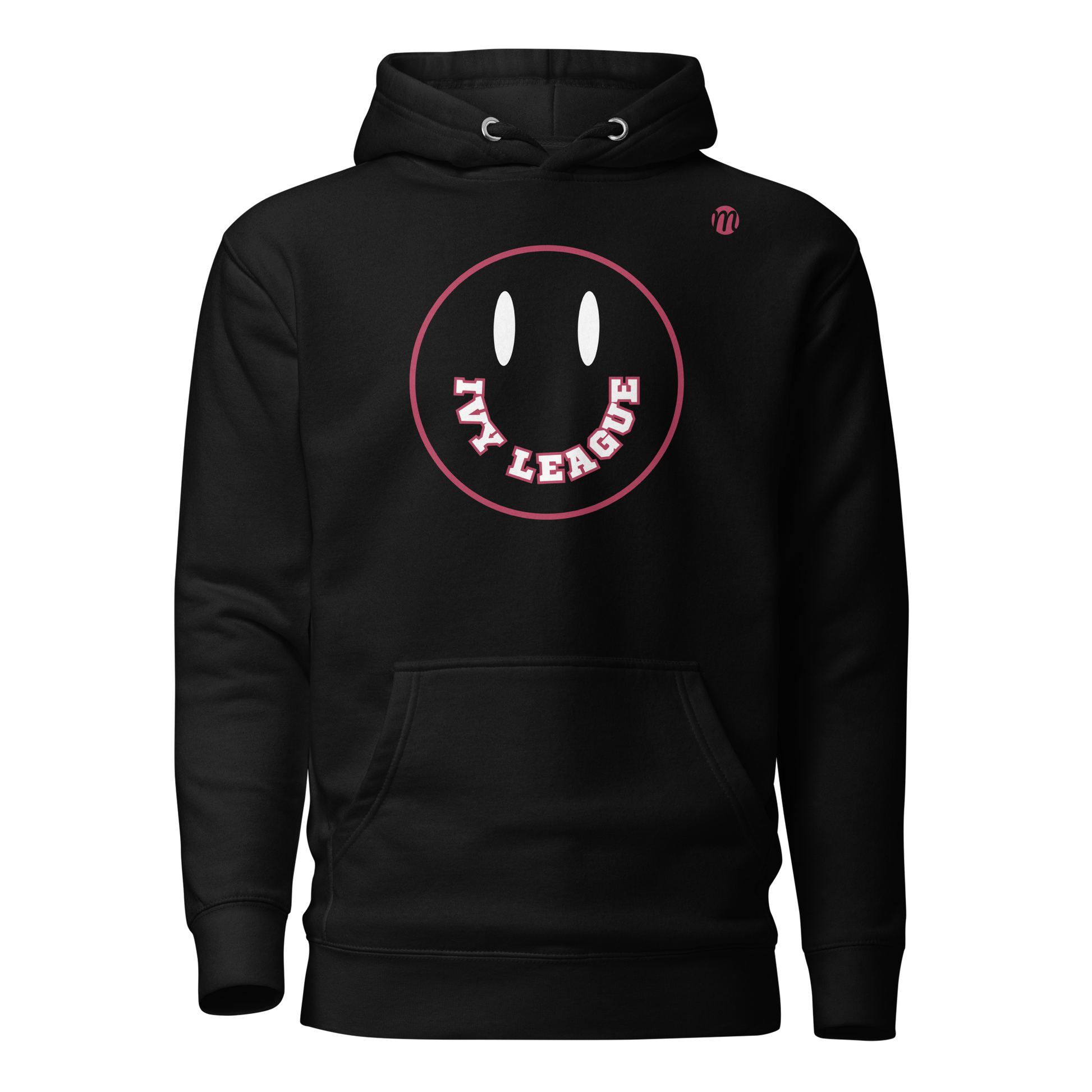 Ivy League Smiley Face Mulli USA Hoodie Black Front