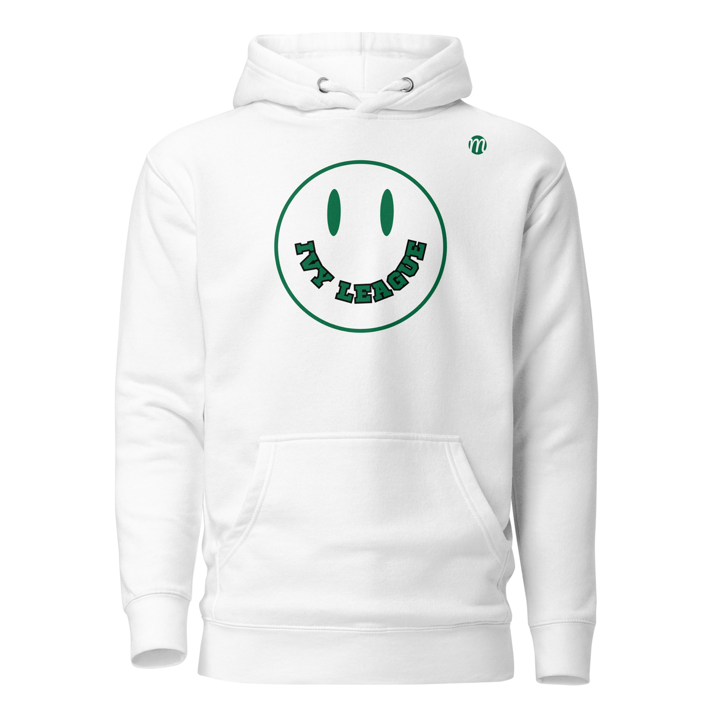 Ivy League Smiley Face Mulli USA Hoodie White - H 