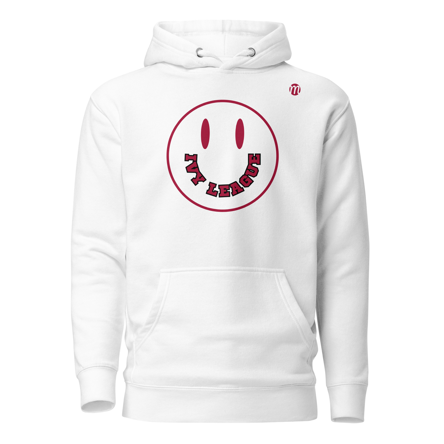 Ivy League Smiley Face Mulli USA Hoodie White 