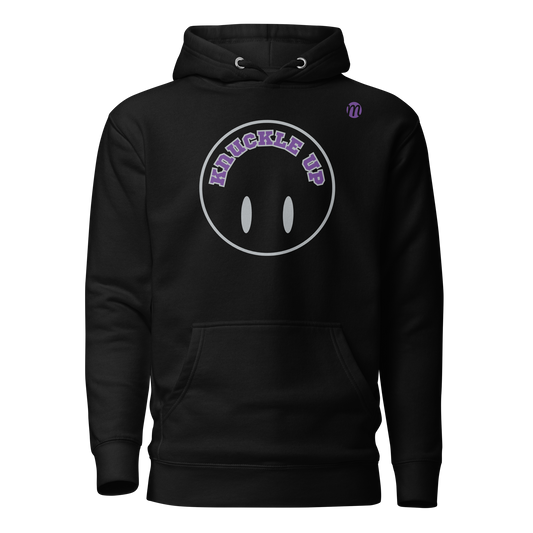 Knuckle Up Smiley Face Flipped Hoodie Black Front