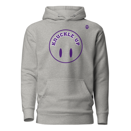 Knuckle Up Smiley Face Flipped Hoodie Carbon Grey Front