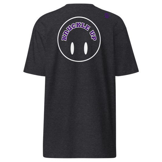 Knuckle Up Smiley Face Flipped Mulli USA Tee Charcoal Heather Back