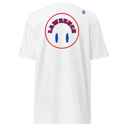 Lawrence Smiley Face Flipped Mulli USA Tee White back