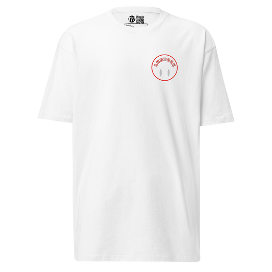 Lubbock Smiley Face Flipped Mulli USA Tee White Front