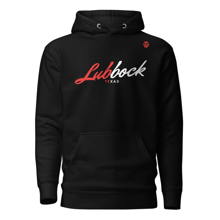 Lubbock Texas Mulli USA Hoodie Black Front