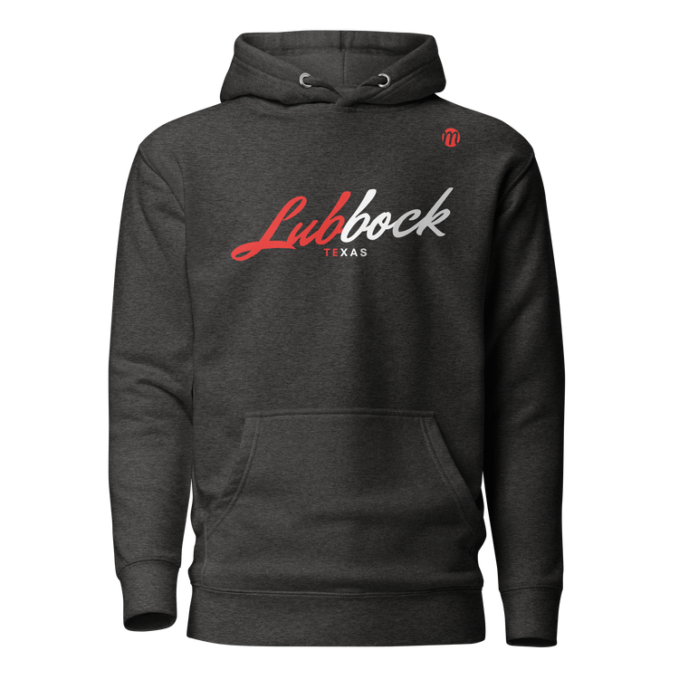 Lubbock Texas Mulli USA Hoodie Charcoal Heather Front