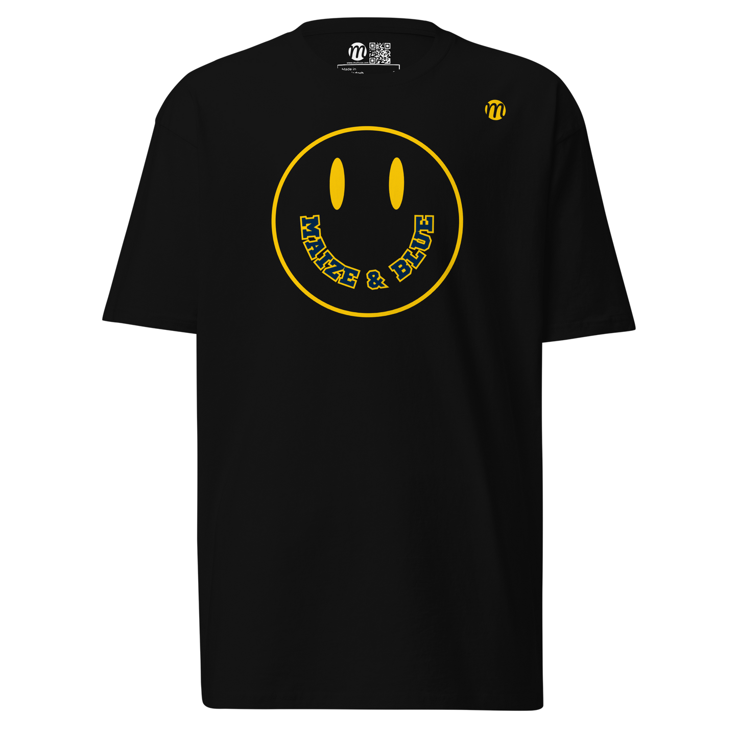 Maize & Blue Smiley Face Mulli USA Black Front 