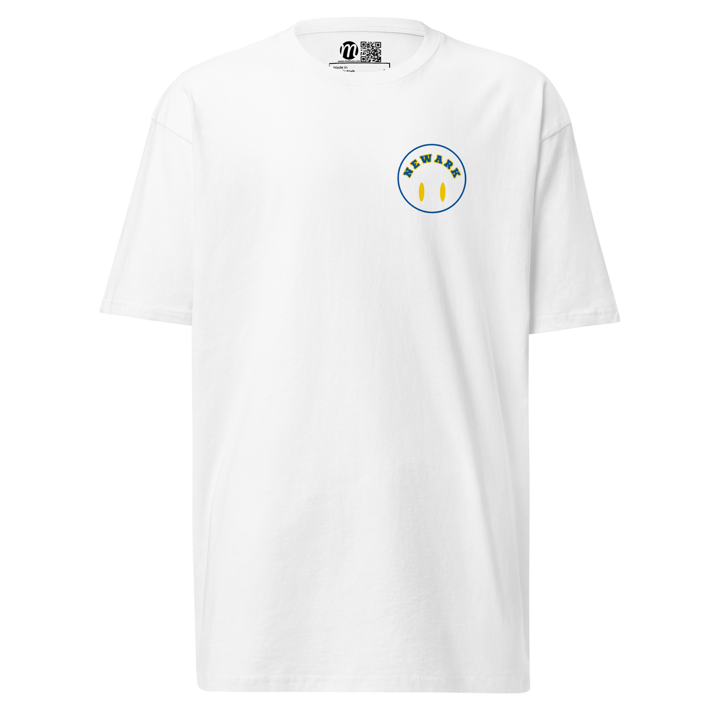 Newark Smiley Face Flipped Mulli USA Tee White Front