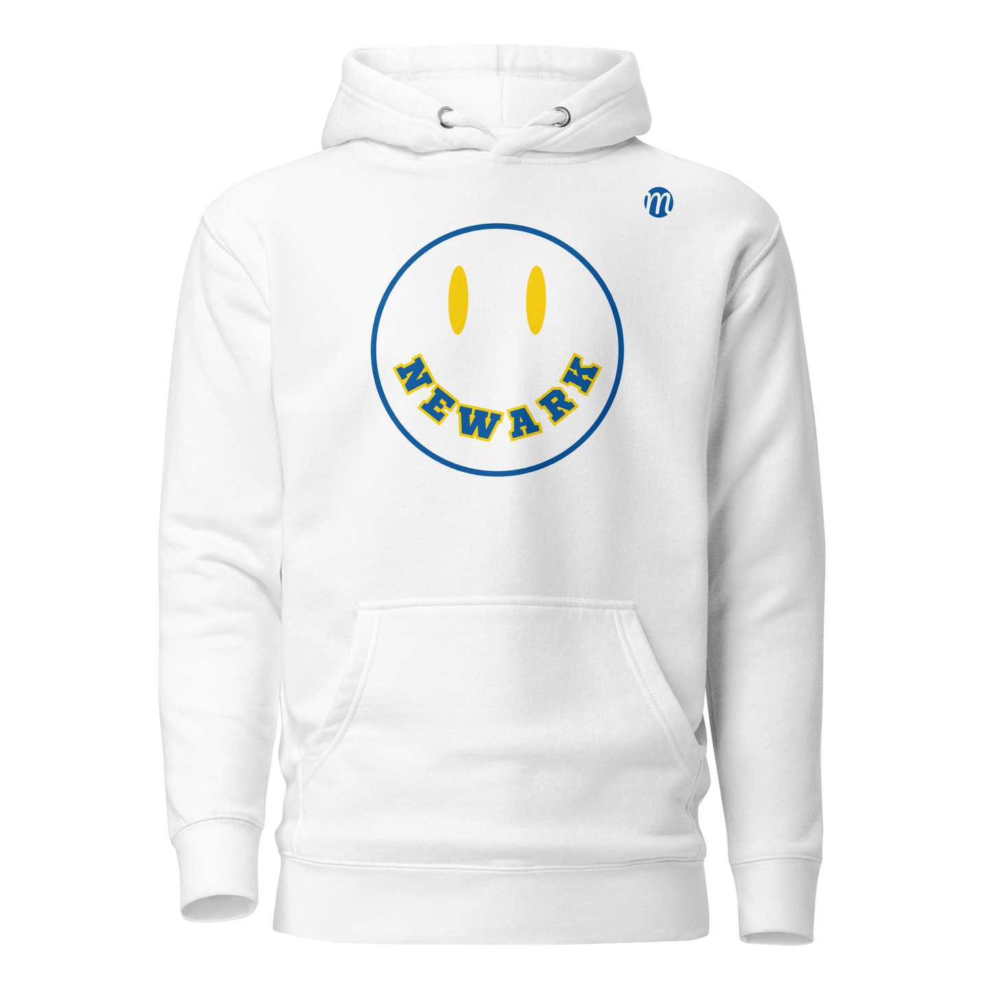 Newark Smiley Face Mulli USA Hoodie White Front