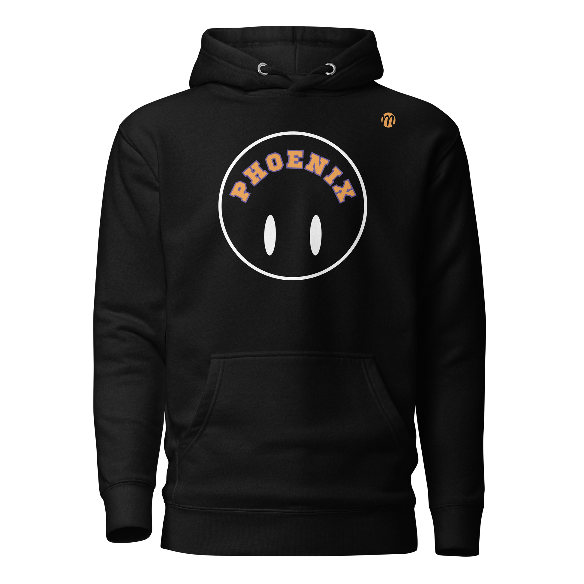 Phoenix Smiley Face Flipped Mulli USA Hoodie Black Front