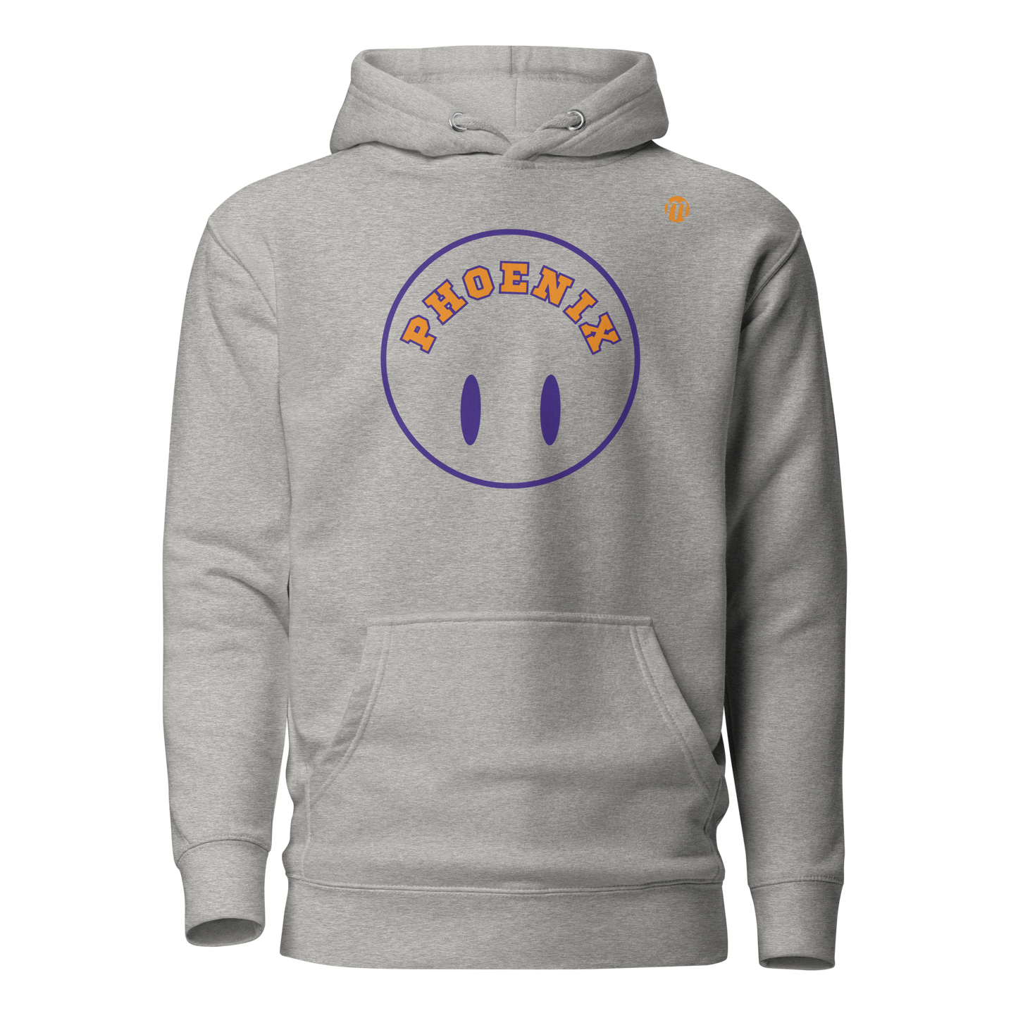 Phoenix Smiley Face Flipped Mulli USA Hoodie Carbon Grey Front