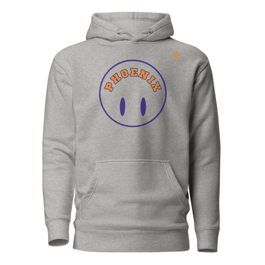 Phoenix Smiley Face Flipped Mulli USA Hoodie Carbon Grey Front