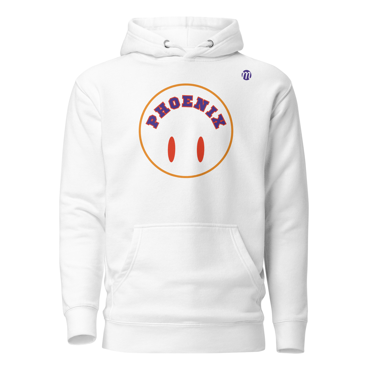 Phoenix Smiley Face Flipped Mulli USA Hoodie White Front