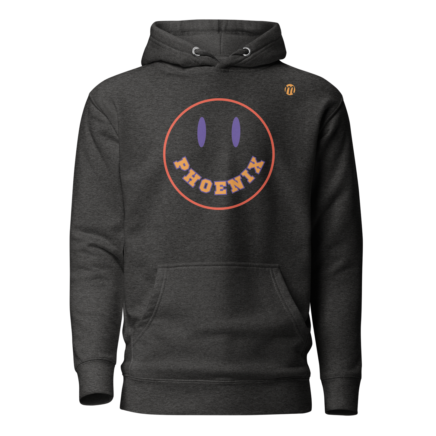 Phoenix Smiley Face Mulli USA Hoodie Charcoal Heather Front