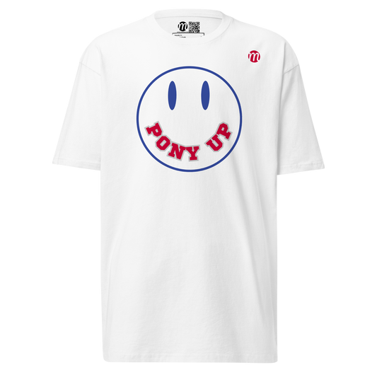 Pony Up Smiley Face Mulli USA Tee White Front