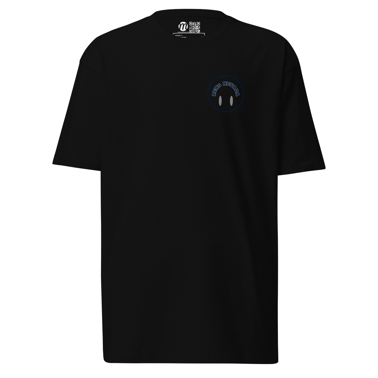 Reno Nevada Smiley Face Flipped Mulli USA Tee Black Front