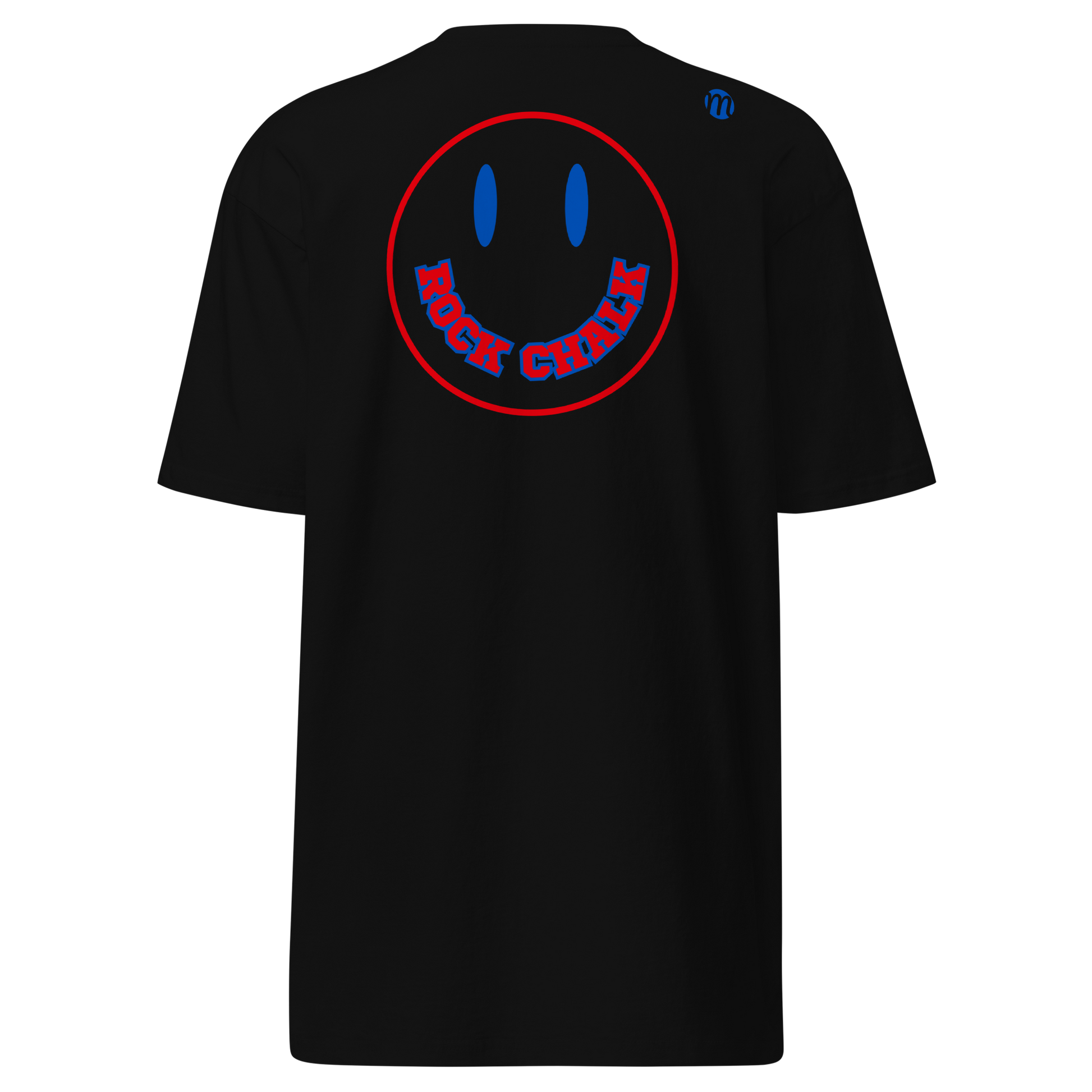 Rock Chalk Smiley Face Mulli USA Tee Black Back