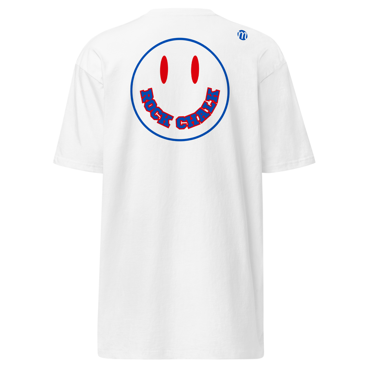 Rock Chalk Smiley Face Mulli USA Tee White Back