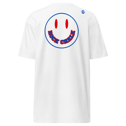 Rock Chalk Smiley Face Mulli USA Tee White Back