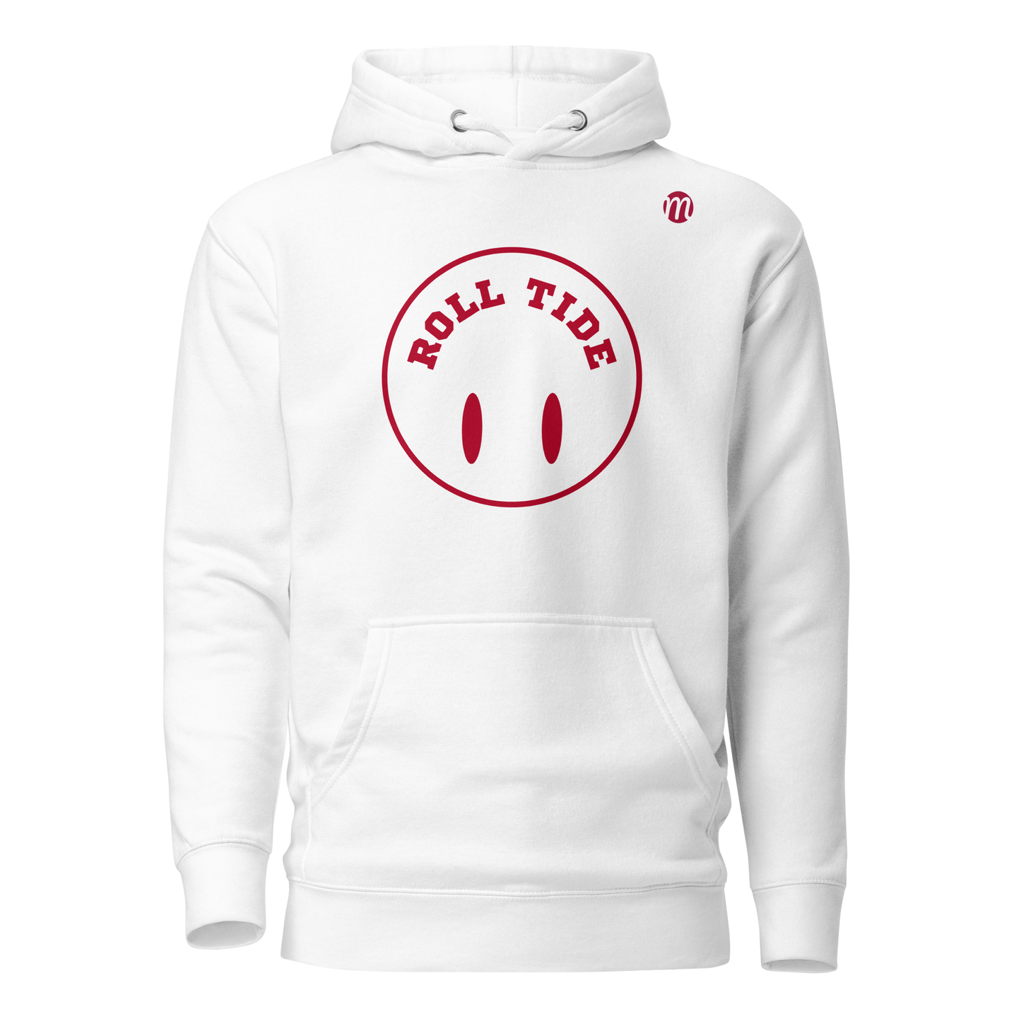 Roll Tide Smiley Face Flipped Mulli USA Hoodie White Front