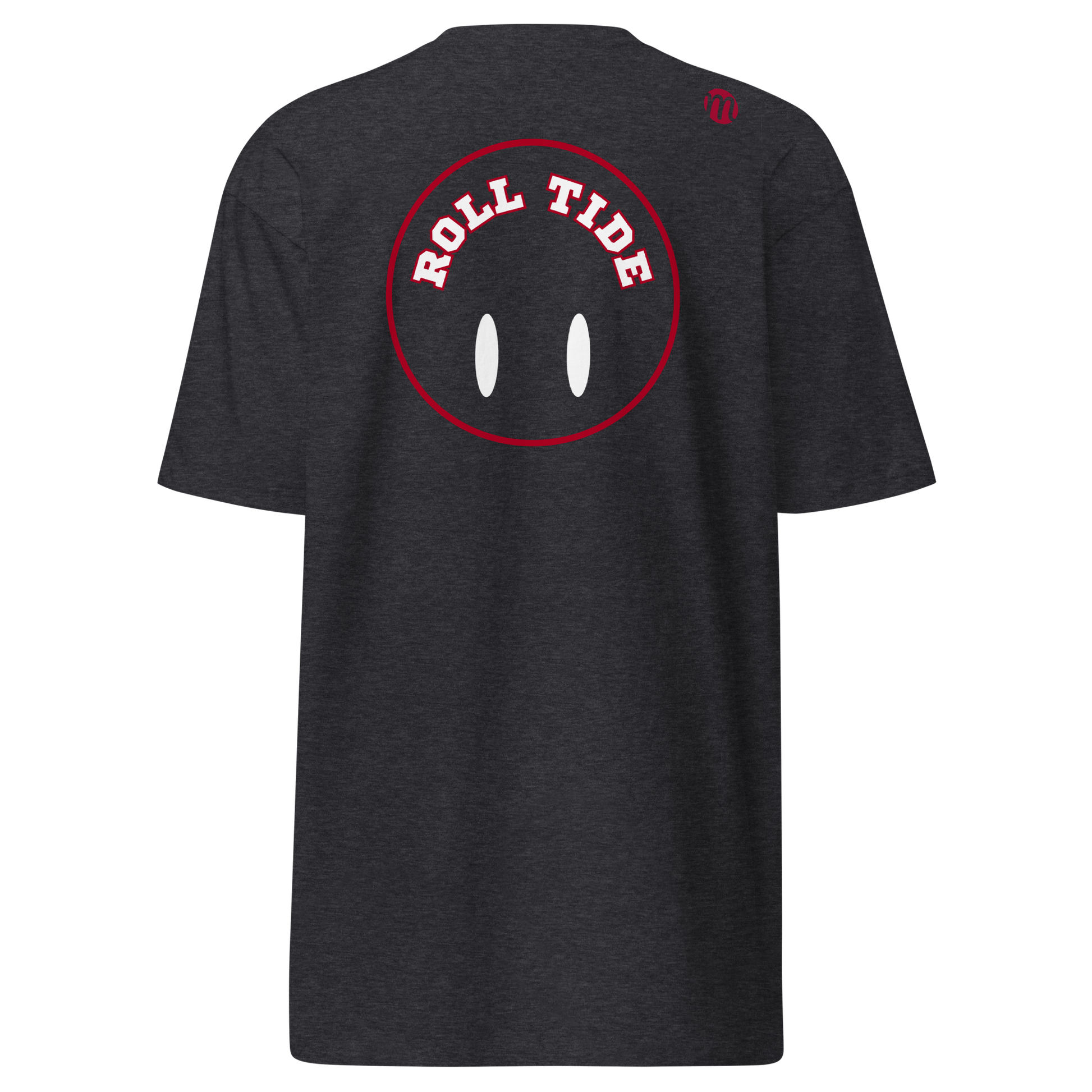 Roll Tide Smiley Face Flipped Mulli USA Tee Charcoal Heather Back