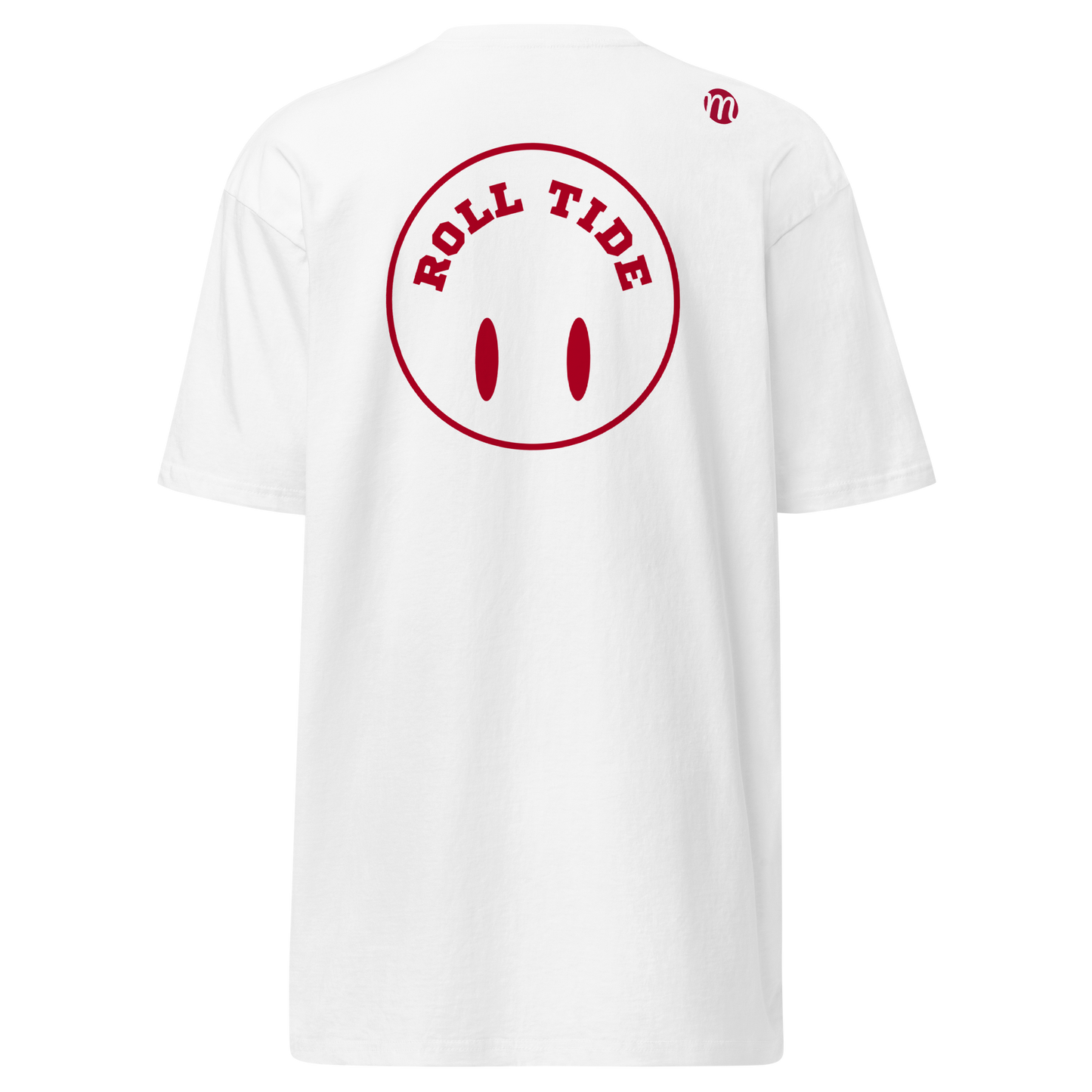 Roll Tide Smiley Face Flipped Mulli USA Tee White Back