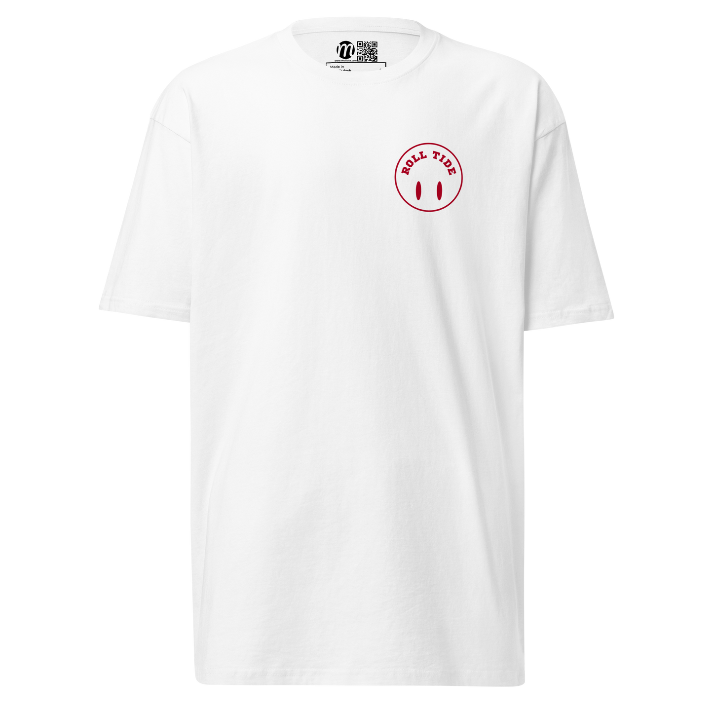 Roll Tide Smiley Face Flipped Mulli USA Tee White Front