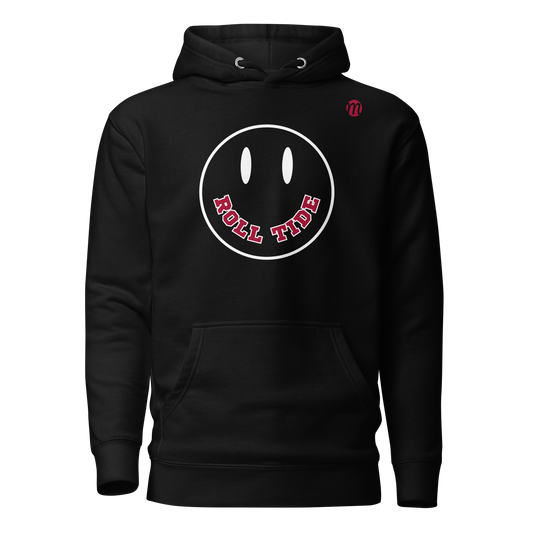 Roll Tide Smiley Face Mulli USA Hoodie Black Front