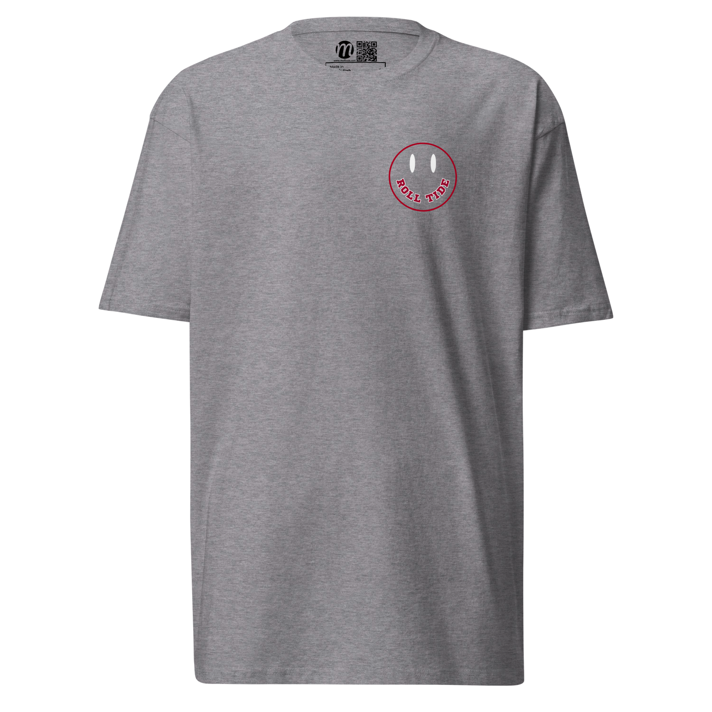 Roll Tide Smiley Face Mulli USA Tee Carbon Grey Front