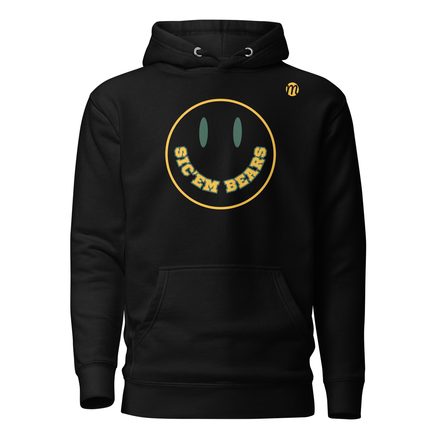 Sic'em Bears Smiley Face Mulli USA Hoodie Black