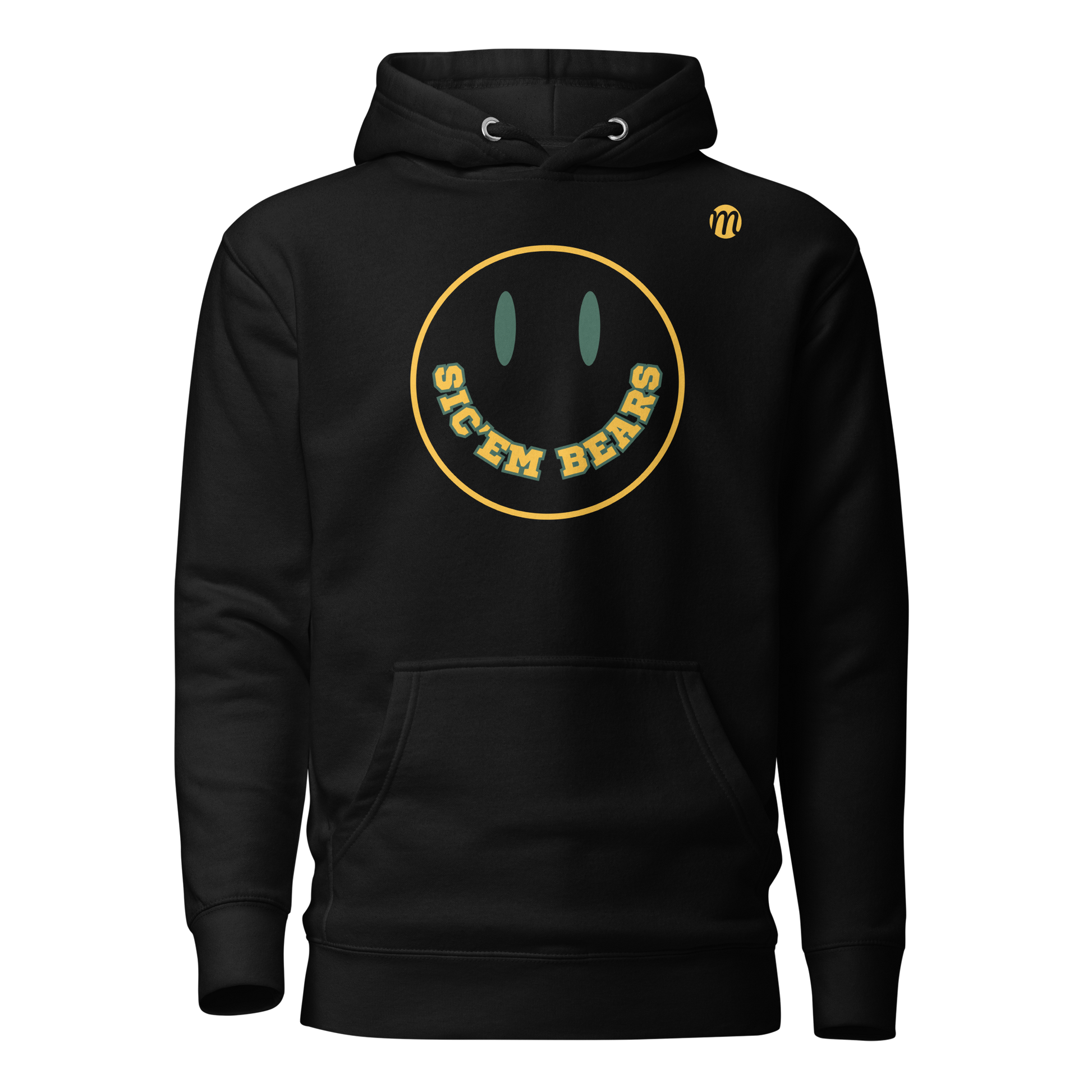 Sic'em Bears Smiley Face Mulli USA Hoodie Black