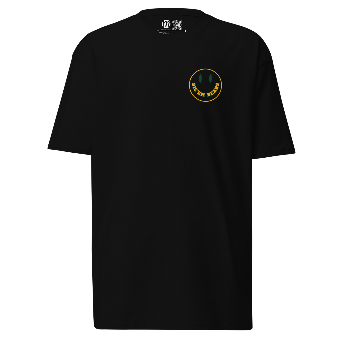 Sic'em Bears Smiley Face Mulli USA Tee Black Front 