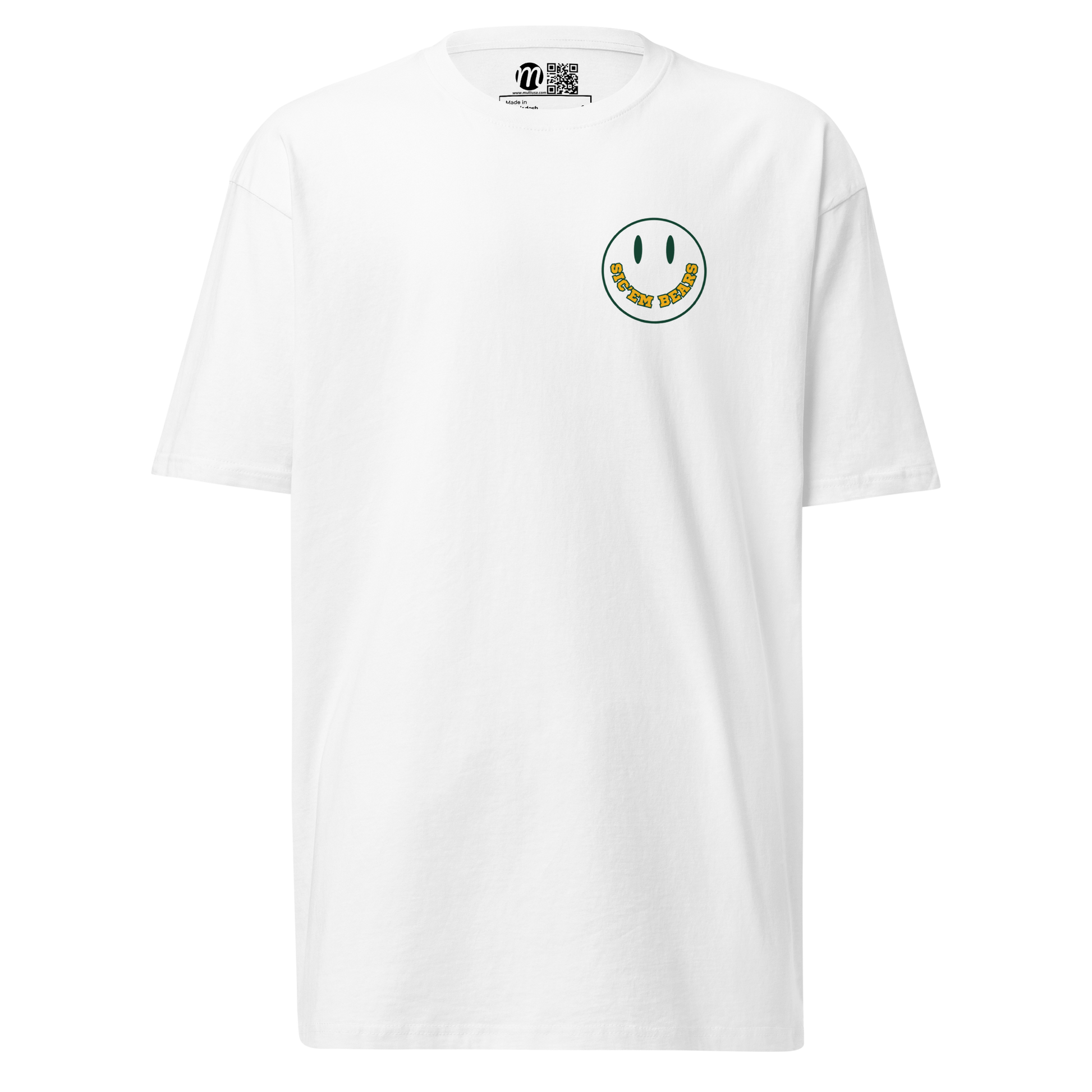 Sic'em Bears Smiley Face Mulli USA Tee White Front 