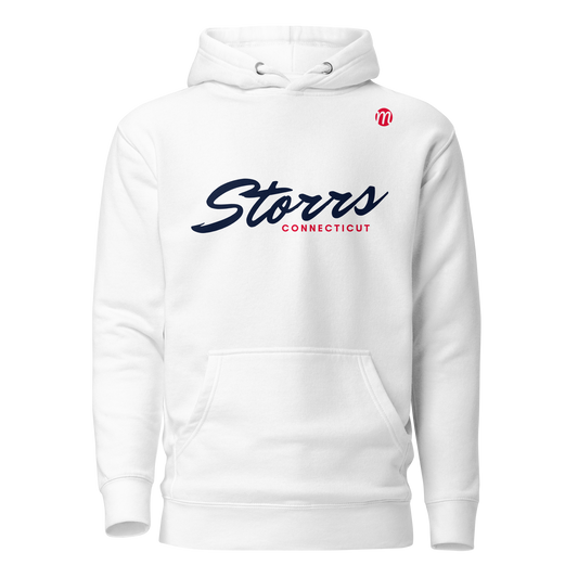 Storrs Connecticut Mulli USA Hoodie White Front