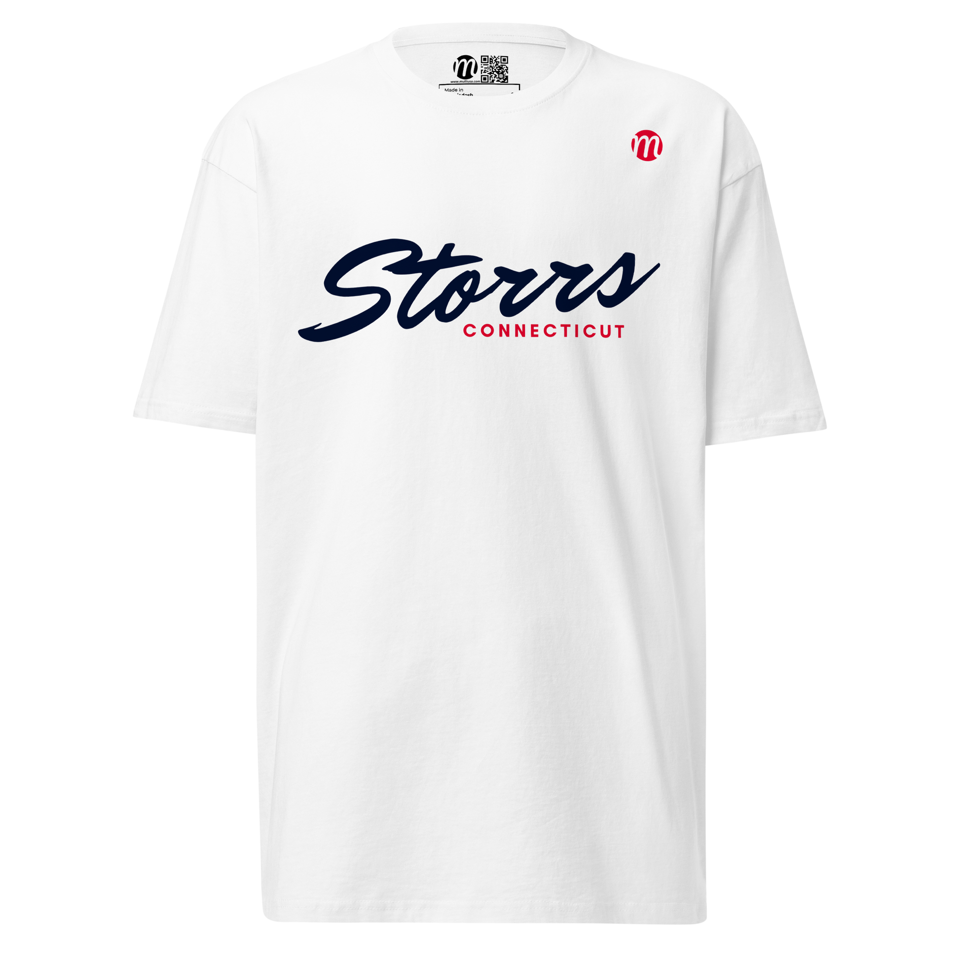 Storrs Connecticut Mulli USA Tee White Front 