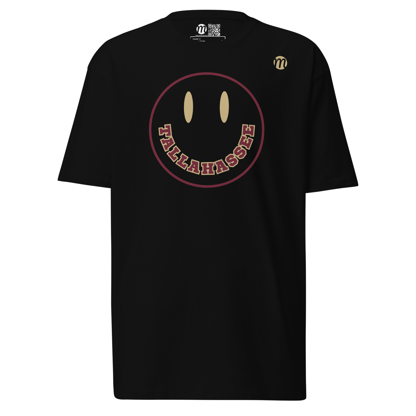 Tallahassee Smiley Face Mulli USA Tee Black Front