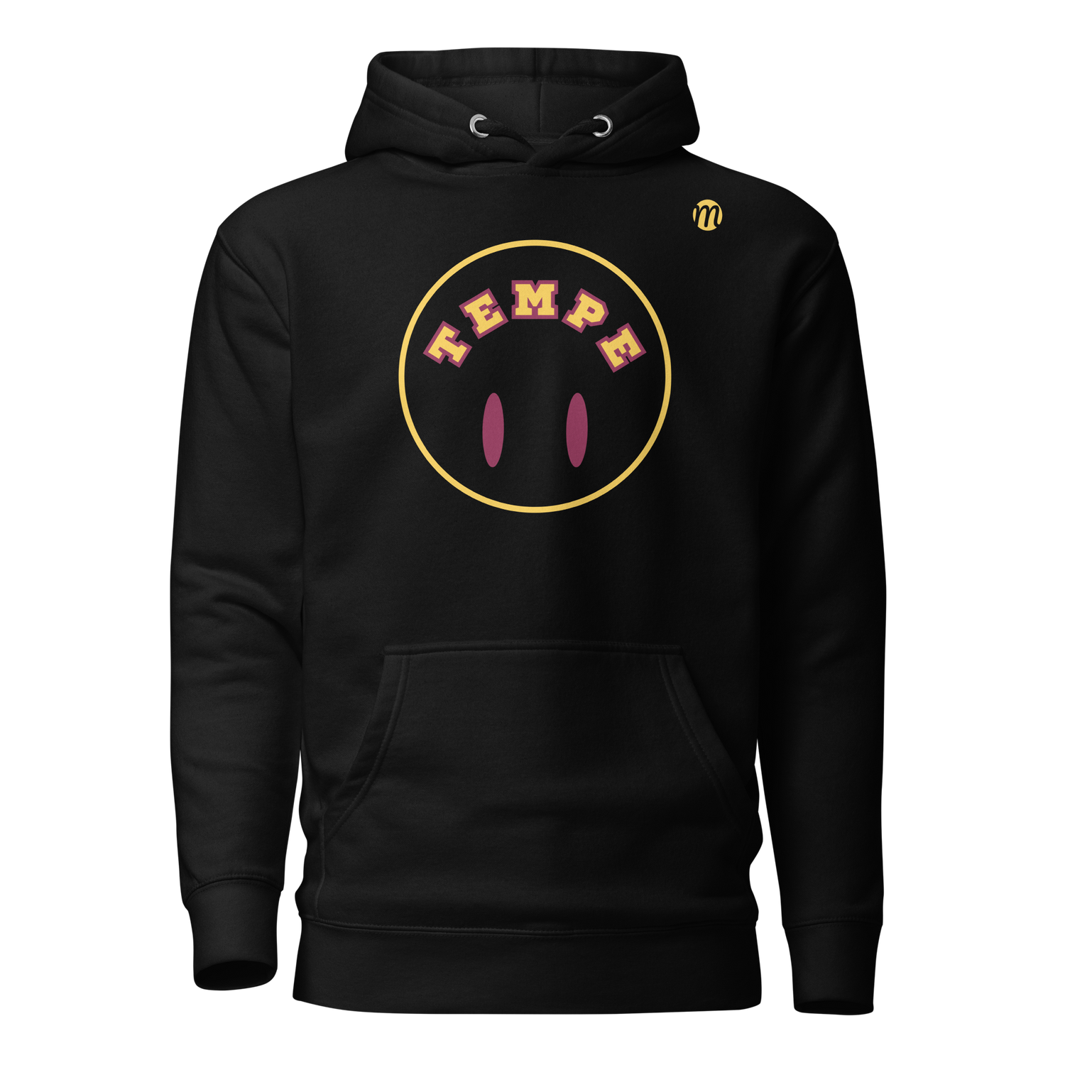 Tempe Smiley Face Flipped Mulli USA Hoodie Black Front